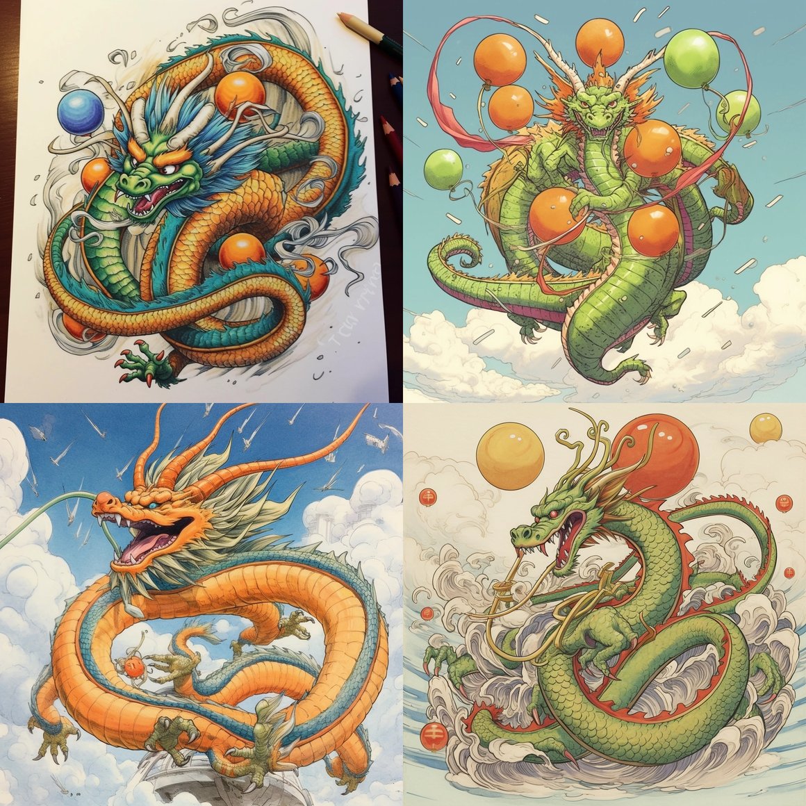 Summoning Shenron: A Mid-Journey Anime Art Scene