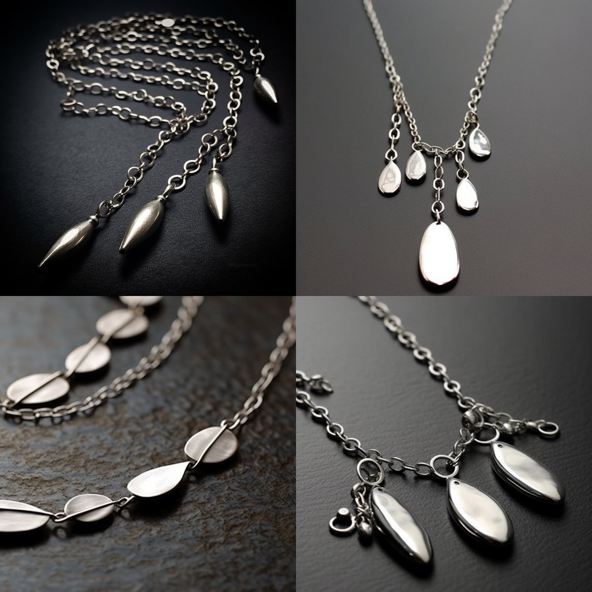Mid-Travel Silver Oval Link Necklace with Charms