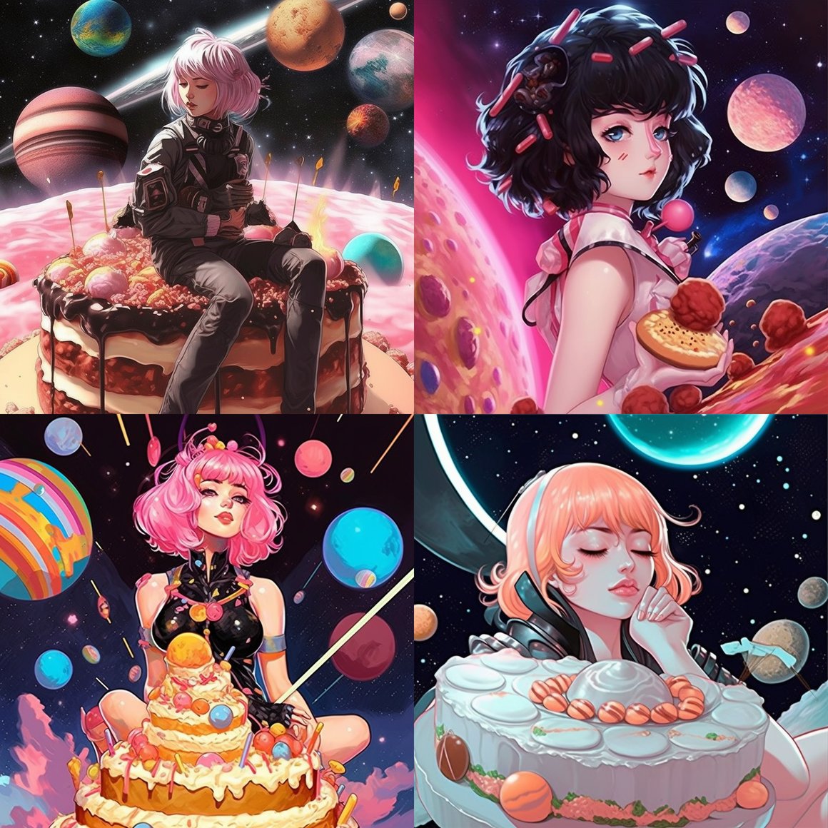Solar System Escapades in 80s Anime Style