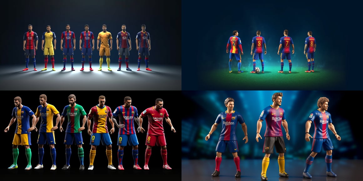 Ultra-realistic 3D Journey of Barcelona Football Players in 4K