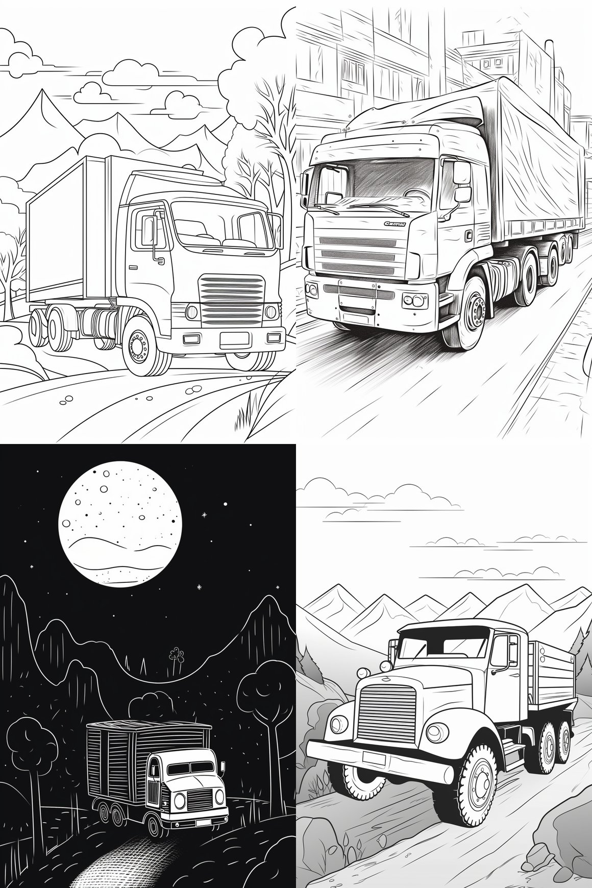 Mid-journey Adventure Coloring Page for Kids