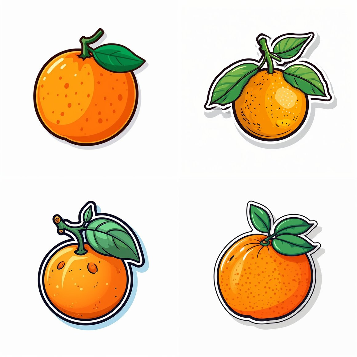 Hand-Drawn Style Orange Fruit Sticker Design