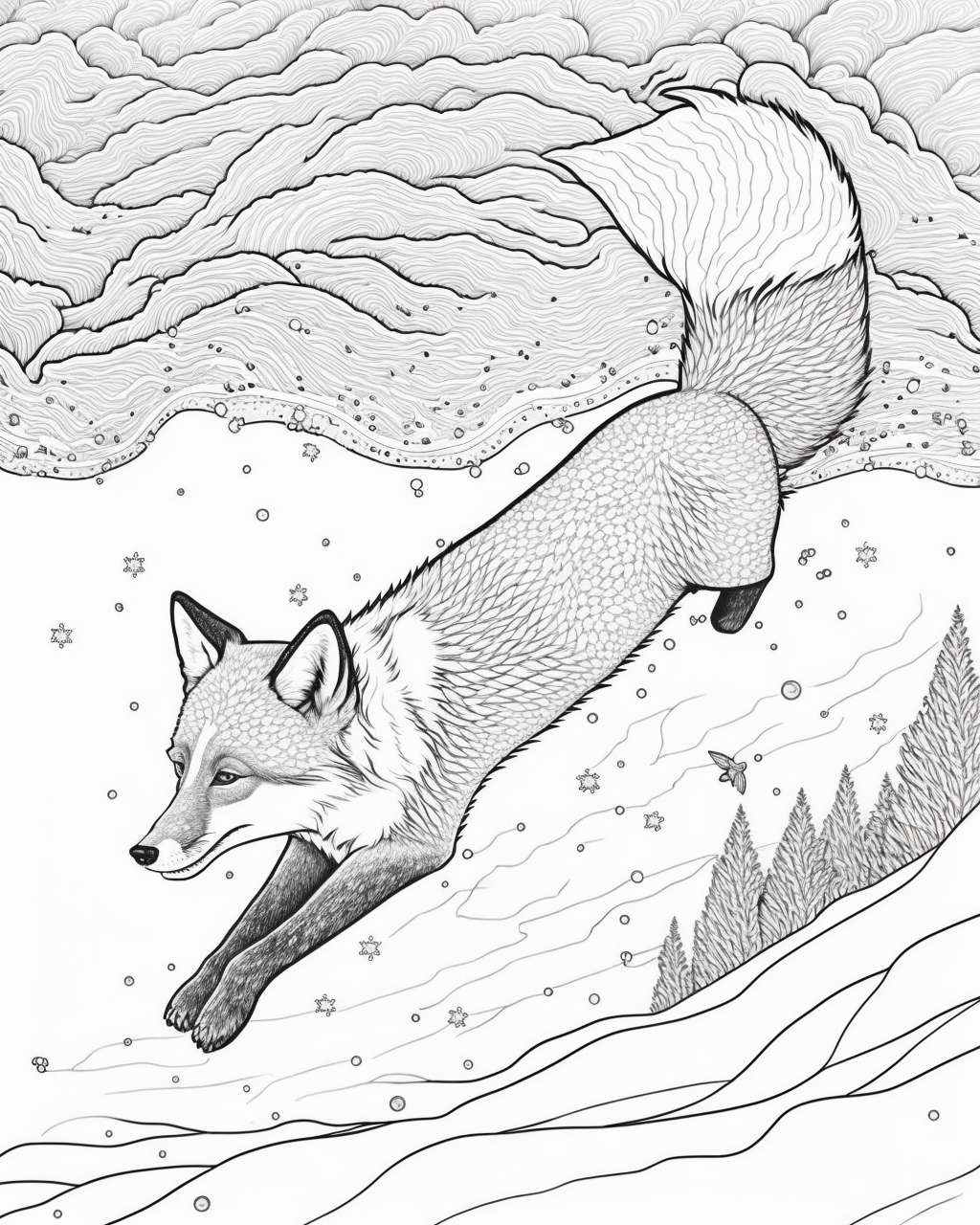 Mid-Way Arctic Adventure: Adult Coloring Book Page