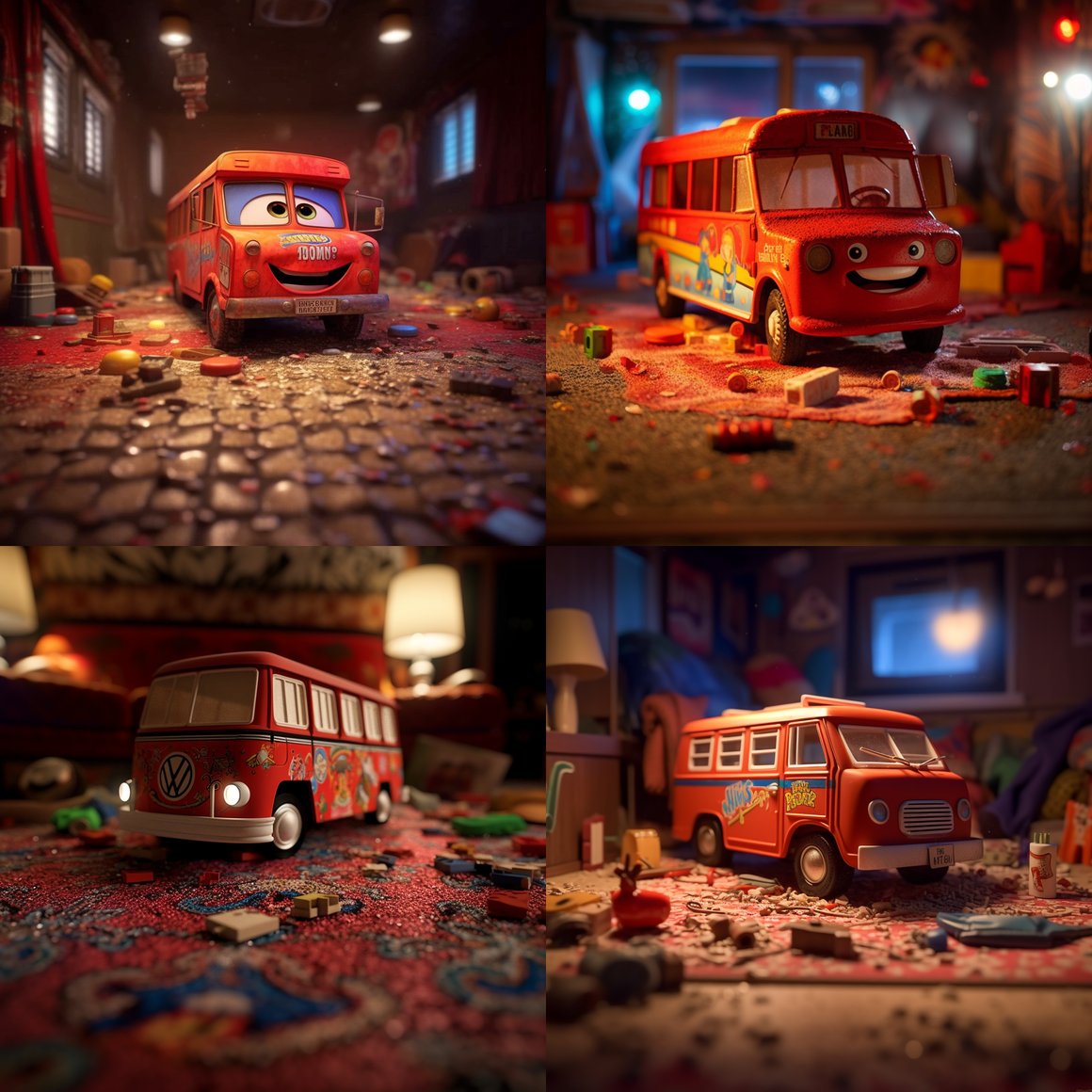 Midnight Adventure of the Tiny Red Bus