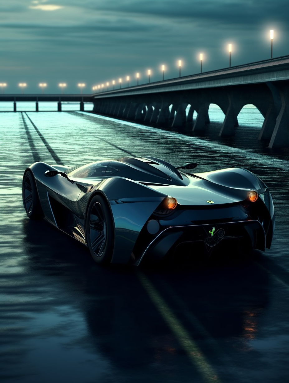 Hyper-realistic 3D Render of Black Ferrari Monza SP 1 in 8K Resolution