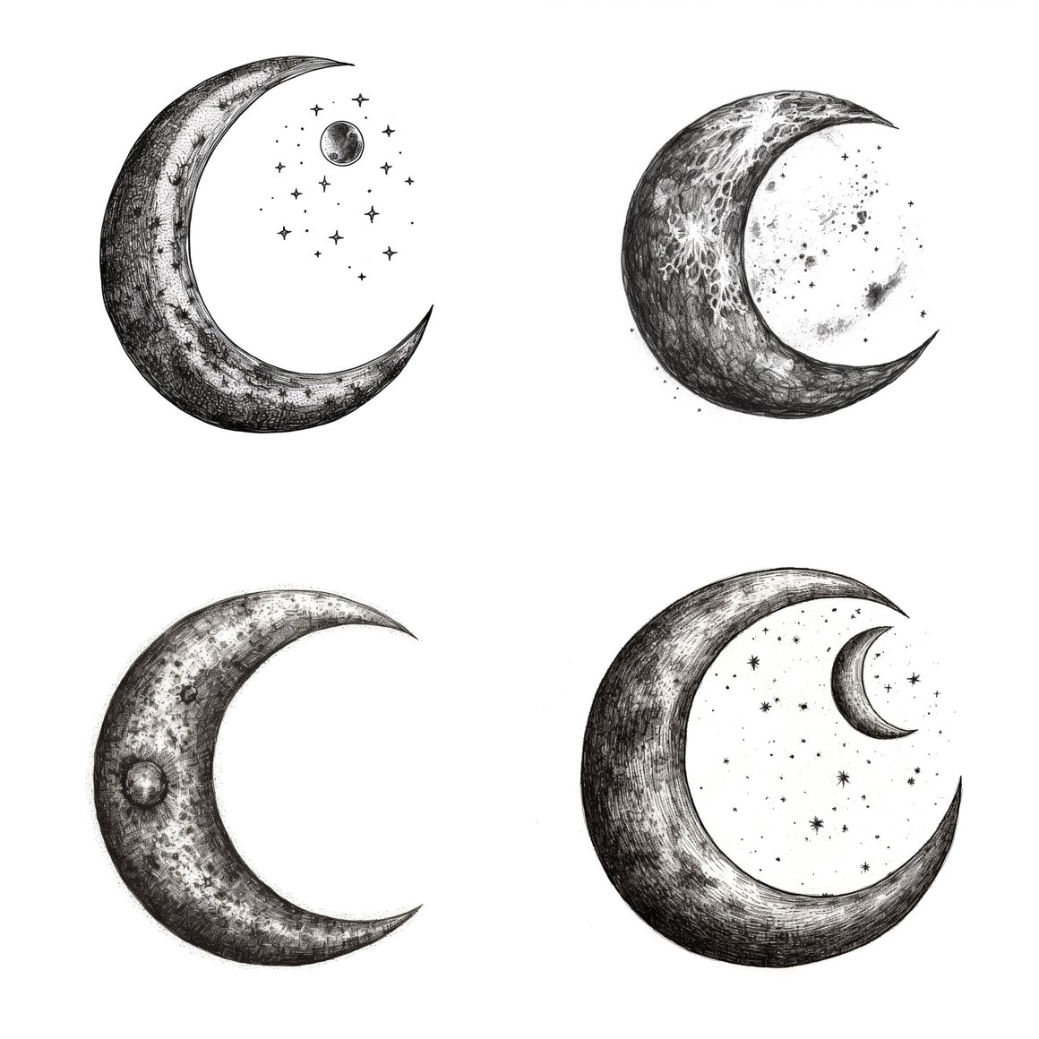 Restoration Hardware Inspired Hand-drawn Crescent Moon Sketch