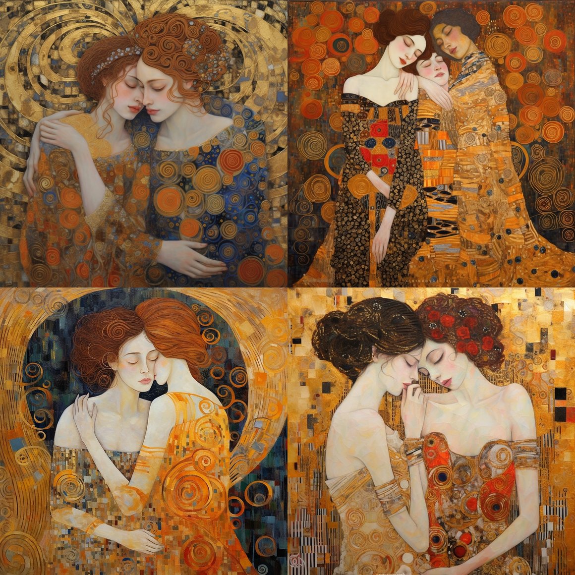 Artistic Embrace: Gustav Klimt Style Progress Update V5.1