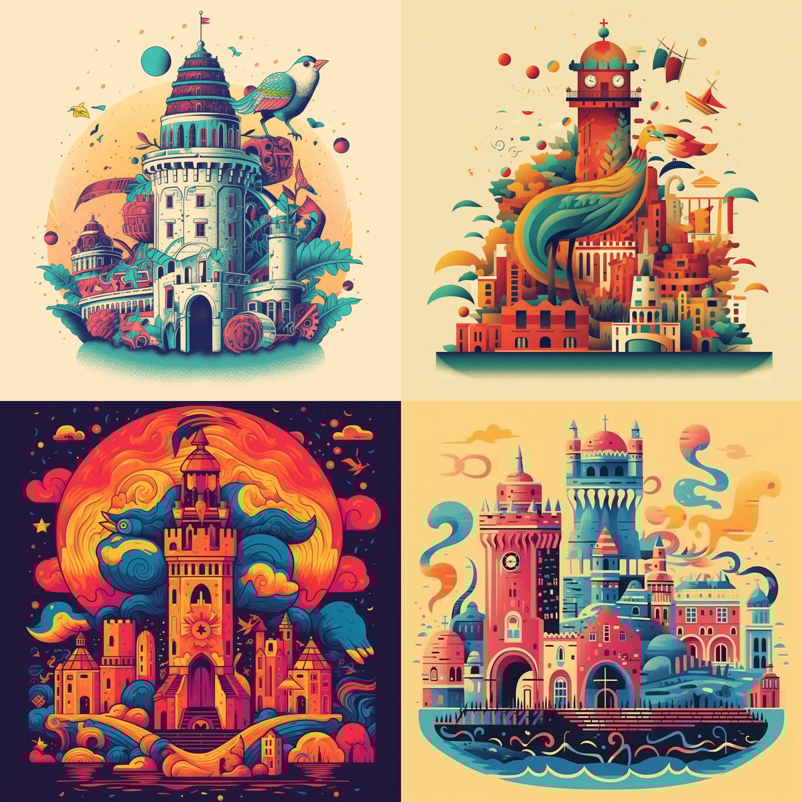 Retro-Futuristic Journey Through Lisbon with the Gallo de Barcelos