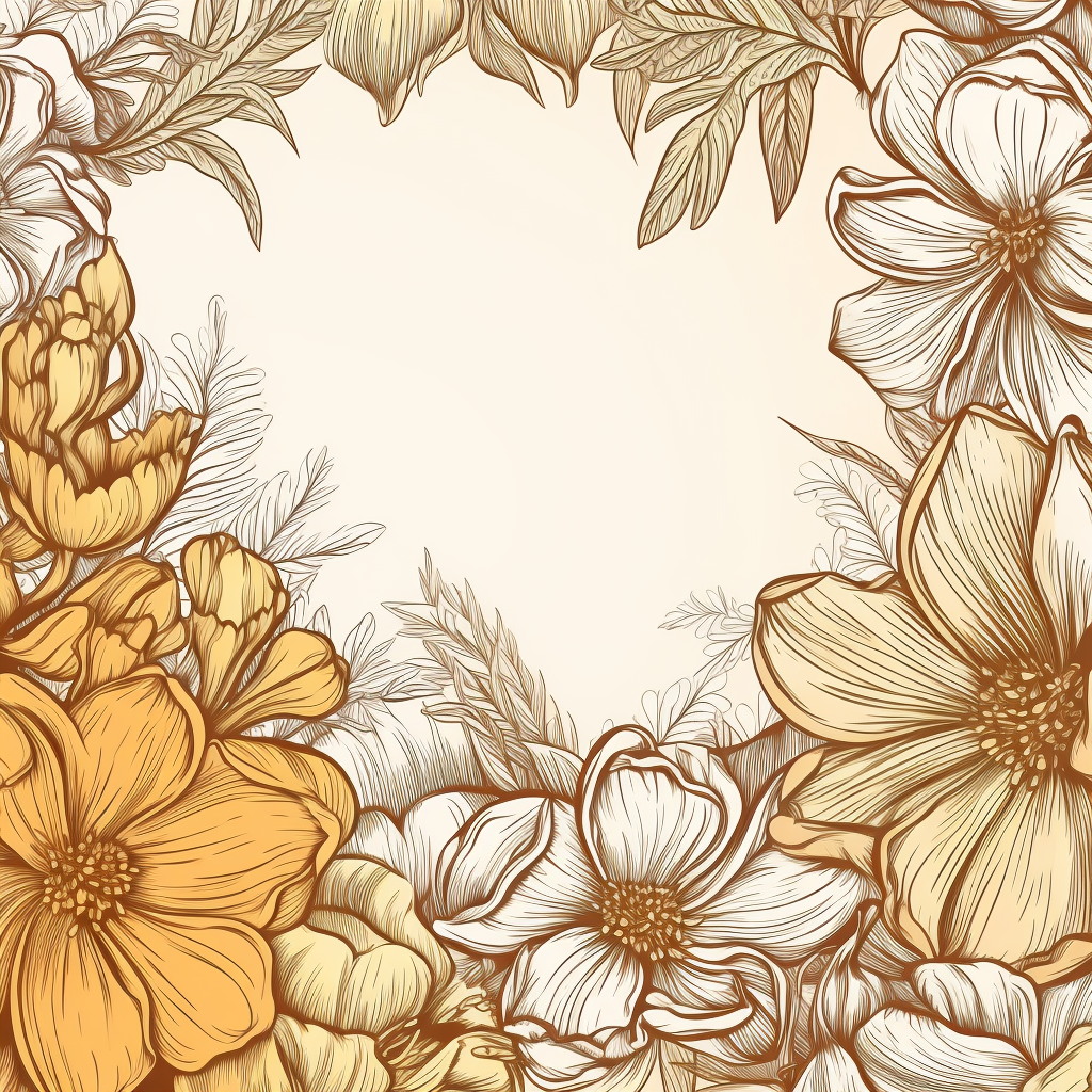 Summer Lovin' Wedding Invitation Line Art Background