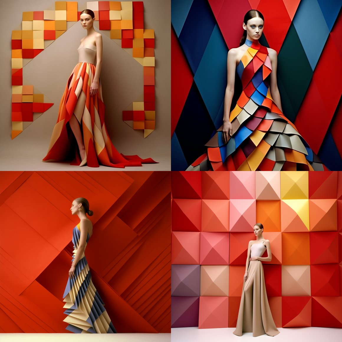 Harmonizing High Fashion and Abstract Art - Mid Journey