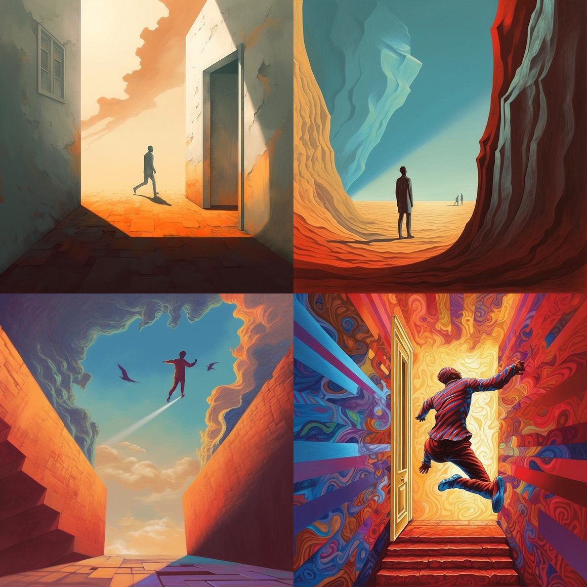 A Surrealistic Journey Through Self-Doubt