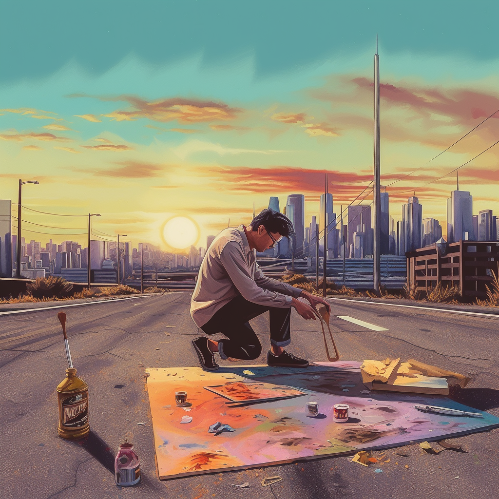 Retro Skyscape: A Pop Art Odyssey