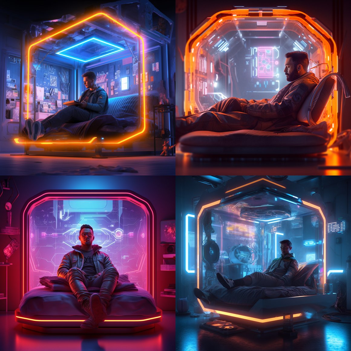 Neon Respite: A Cyberpunk Rest-Stop