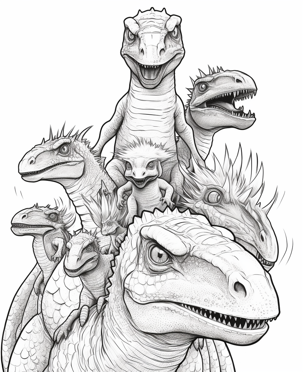 Hayao Miyazaki Dinosaur Adventure Coloring Page