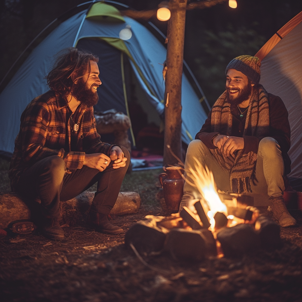 Midnight Chats: A Camping Bonding Moment