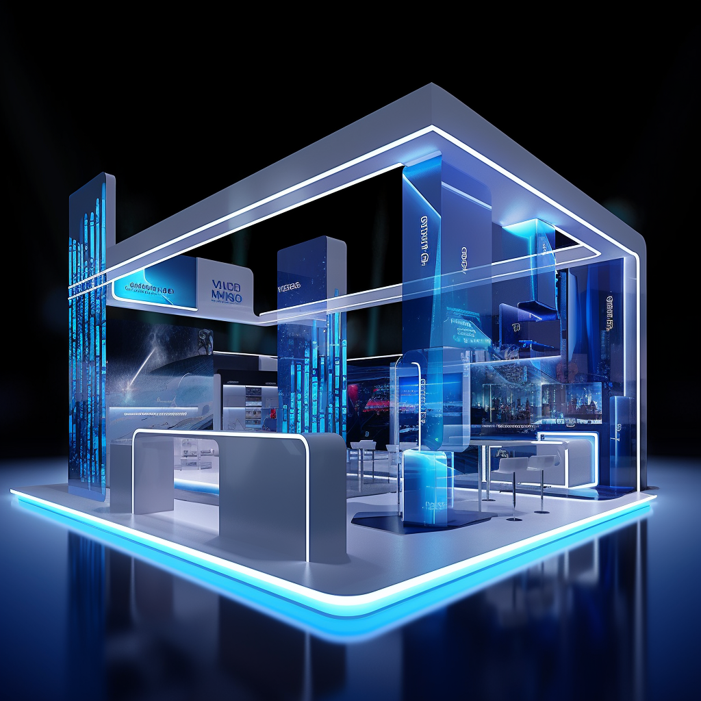 Midway Techno-Blue Expo Booth Design