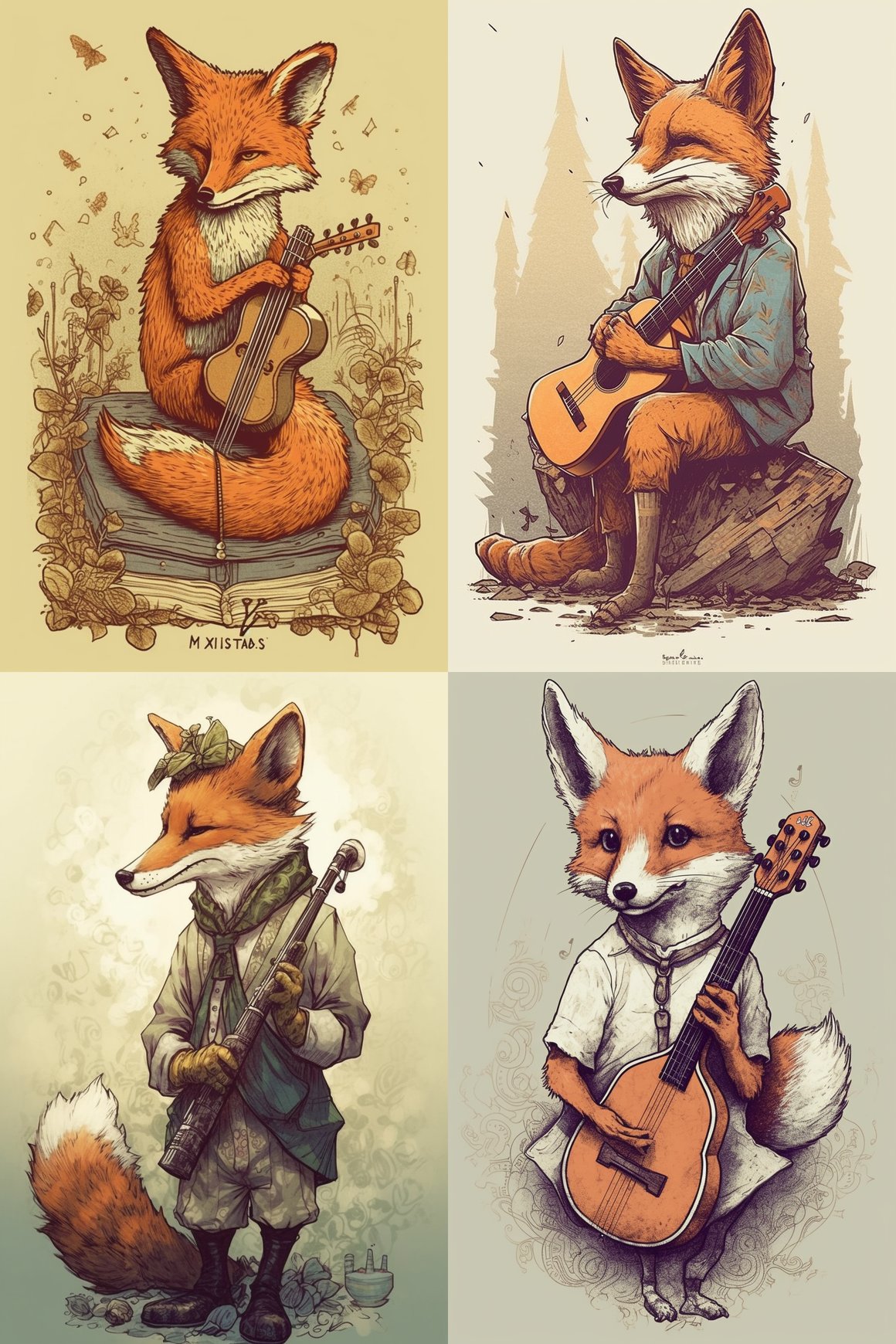 Sunlit Serenade: A Fox's Mid-Journey Masterpiece