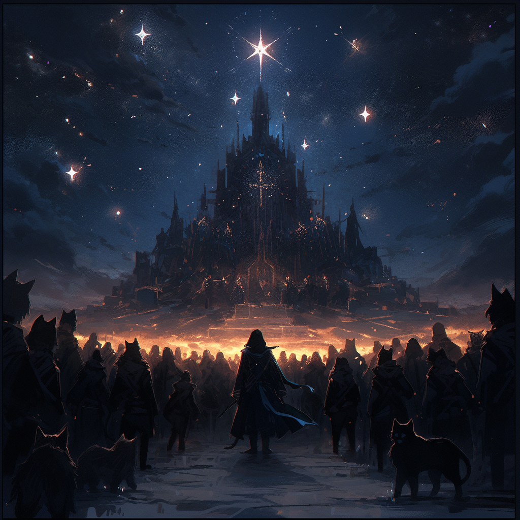 Midnight Feline Soiree: A Metallic Symphony