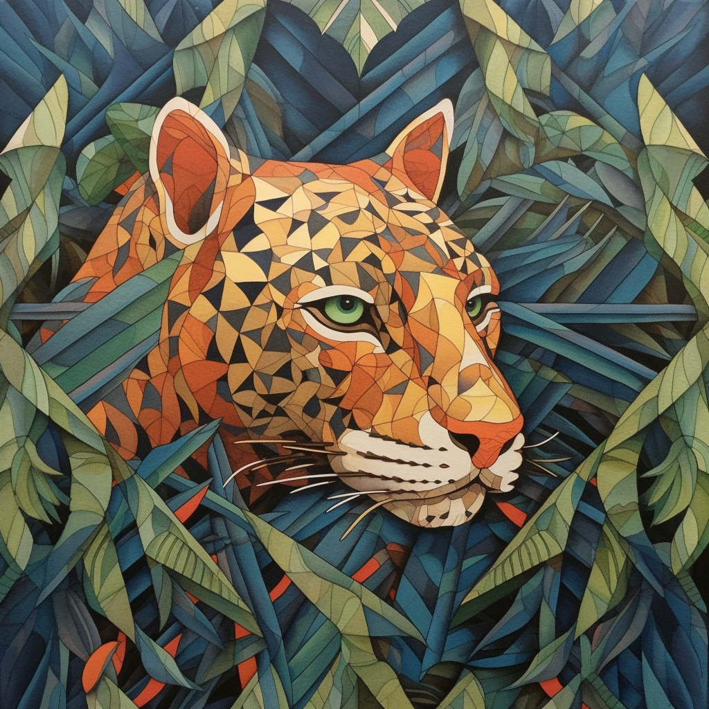 Hand Drawn Jaguar Tessellation Tile