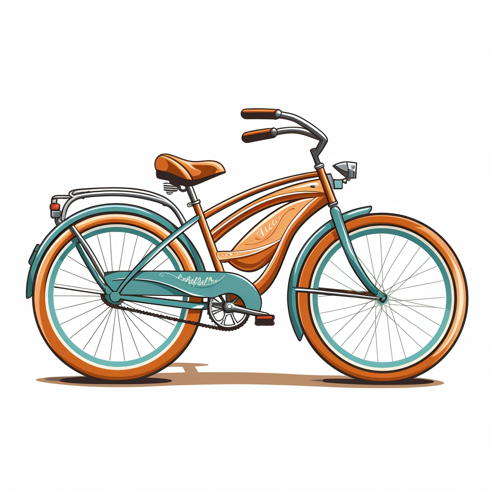 Retro Beach Cruiser Bike Vector Logo Art