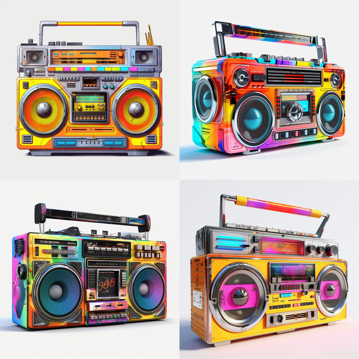 Retro Boombox Vibrancy: A Mid-Journey 8K Exploration