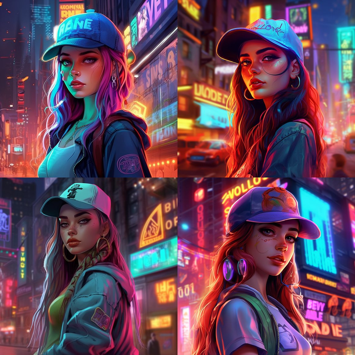 Neon Nights: Cyberpunk Goddess in Futuristic New York City