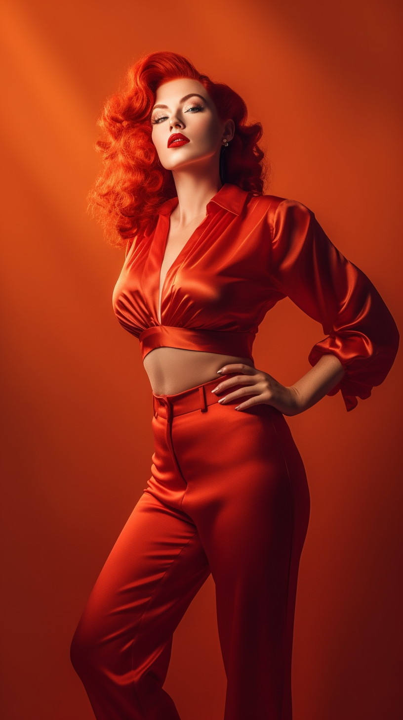 Retro Glamour: Redhead Beauty in Vargas Style Photography