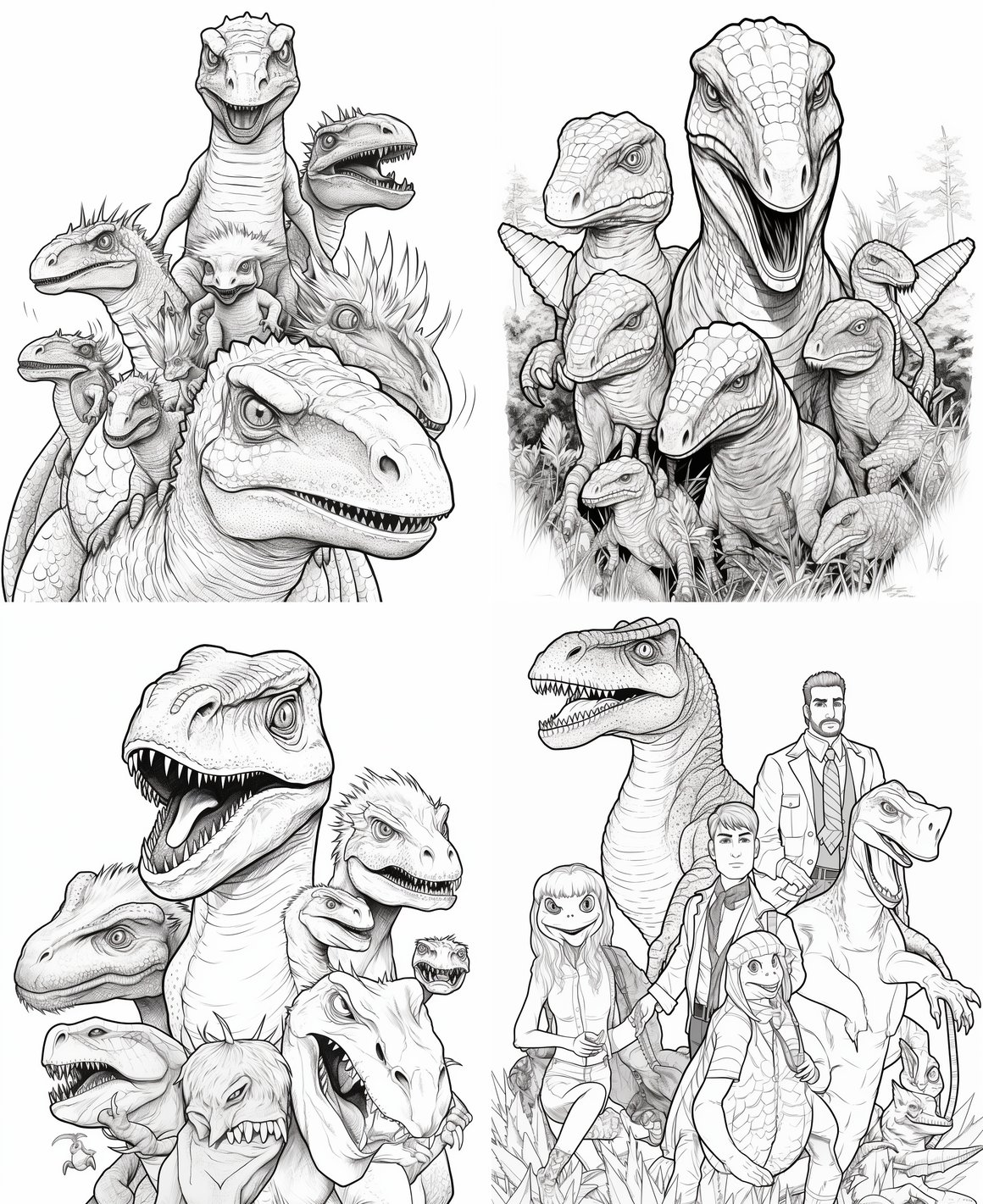 Hayao Miyazaki Dinosaur Adventure Coloring Page