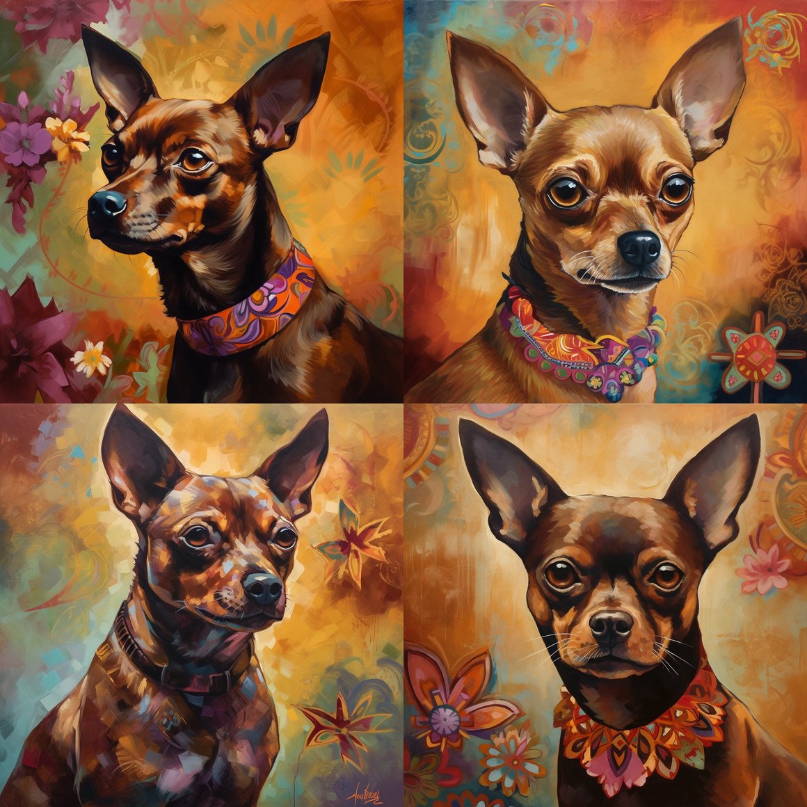 Resilient Spirit: A Frida Kahlo Inspired Dog Portrayal