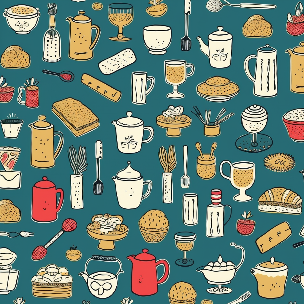 Artisan Baking Icon Patterns for Modern Textiles