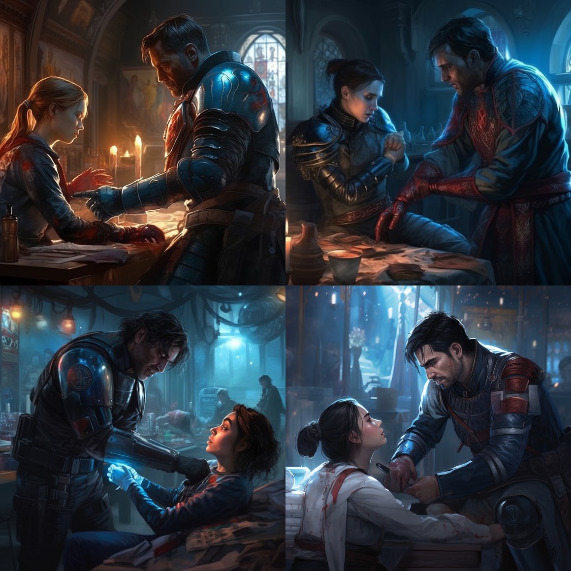 Healing Amidst Chaos: A Cinematic Fantasy Painting