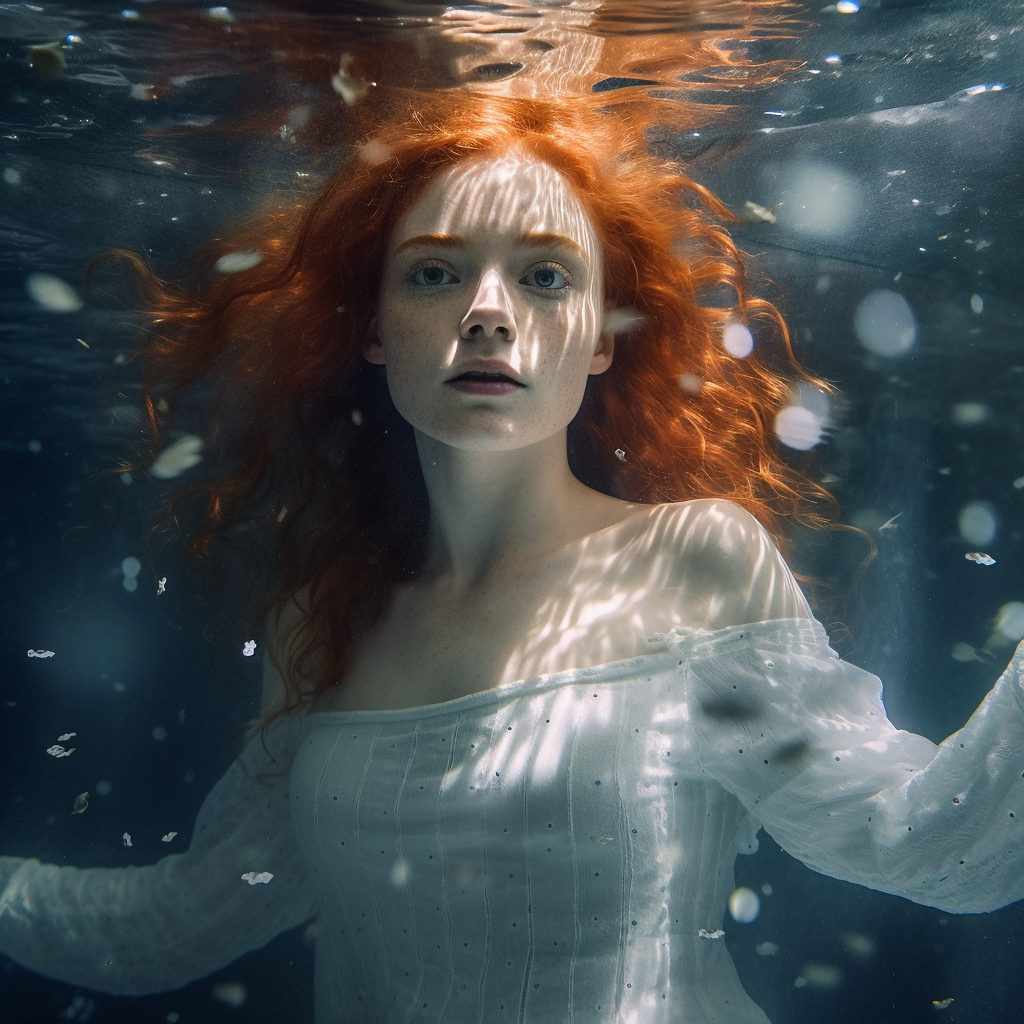 Submerged Elegance: A Mid-Journey Underwater Encounter