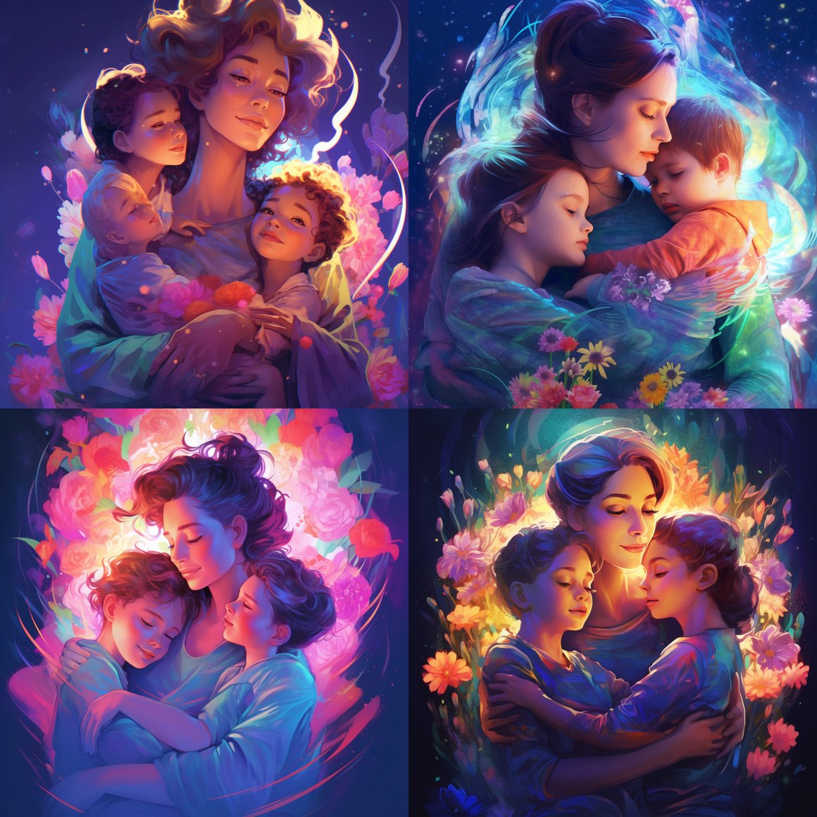 Neon Dreams: A Cosmic Embrace