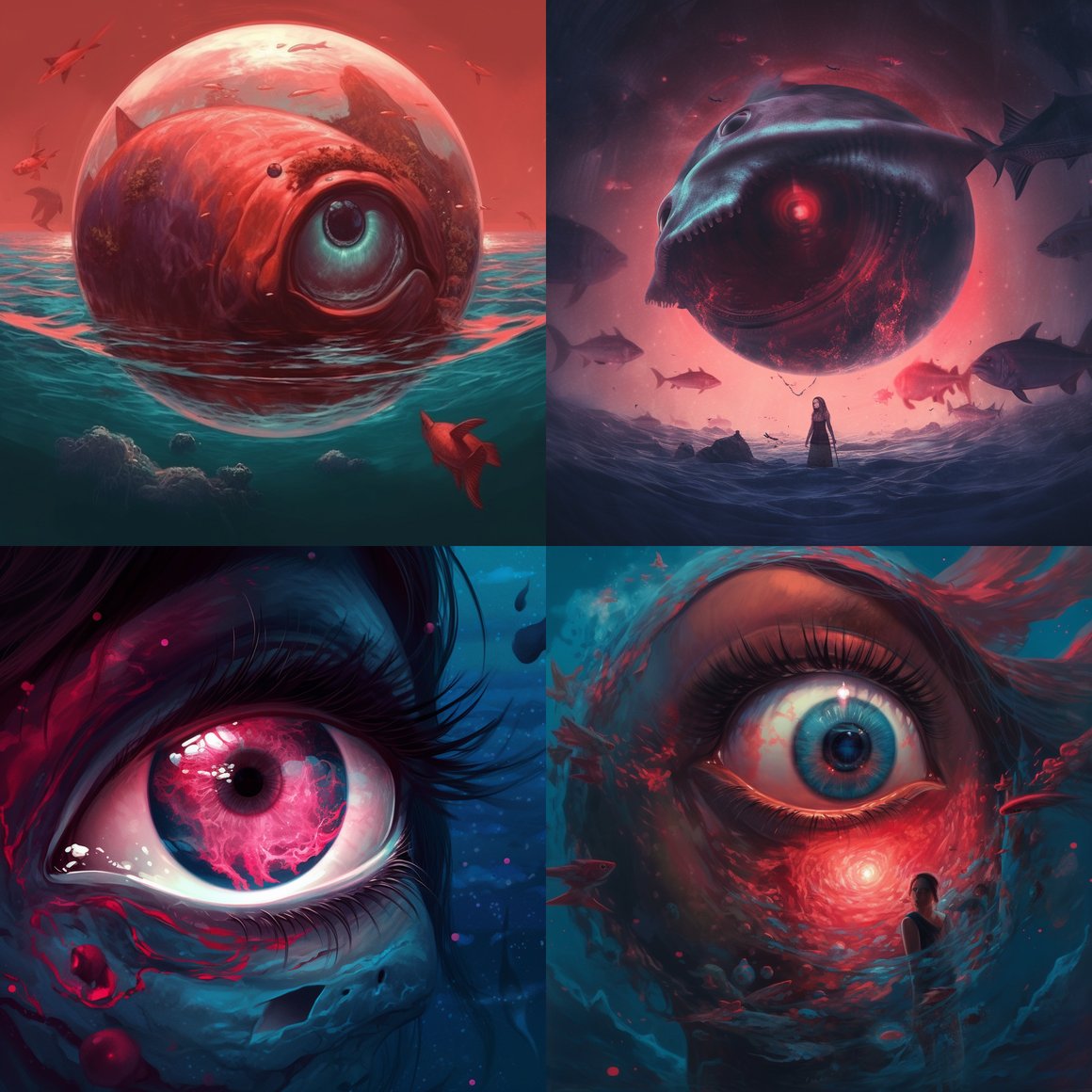 Submerged in the Gaze: A Surreal Undersea Encounter