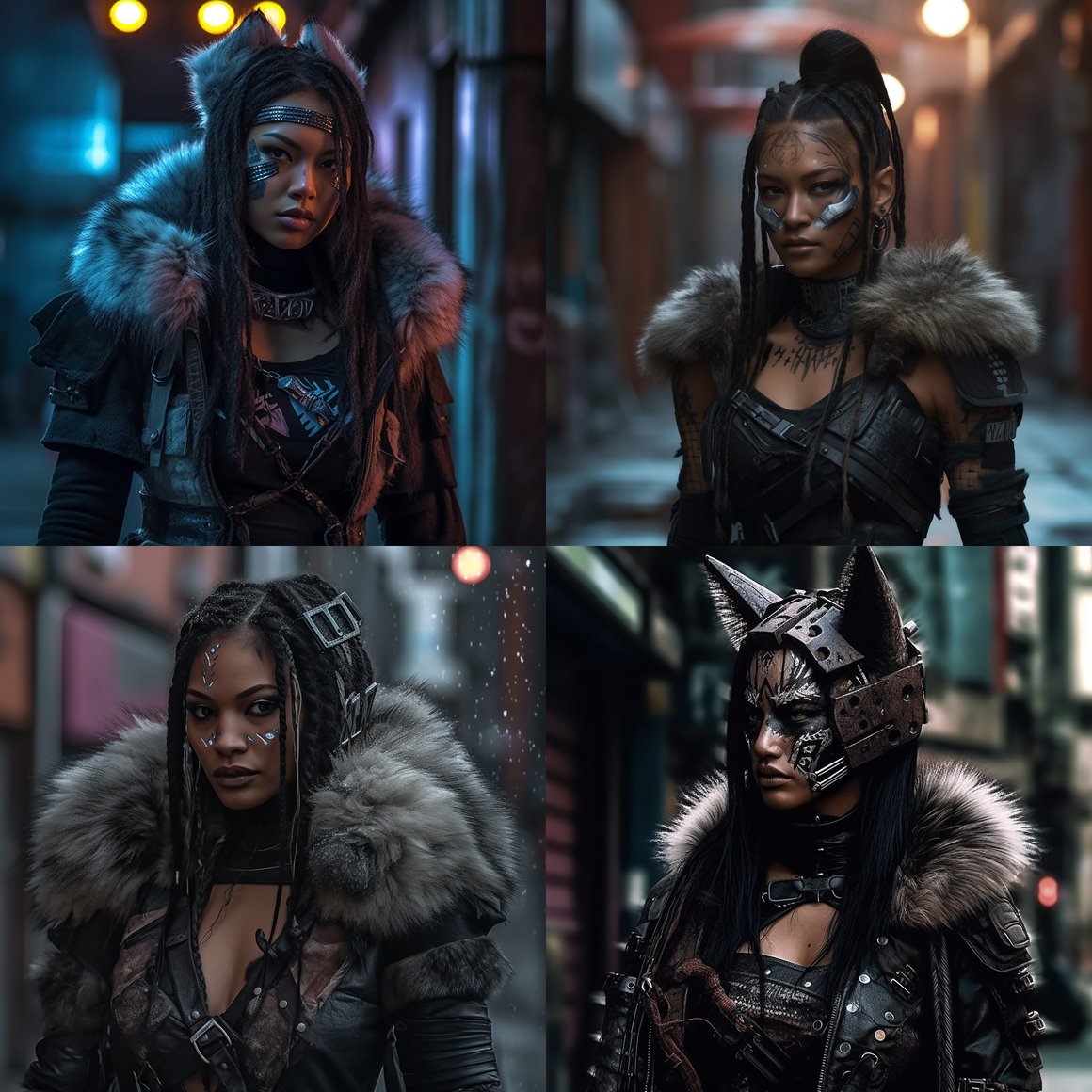 A Hyper-Realistic Journey Through Urban Cyberpunk Neo-Native American Chic