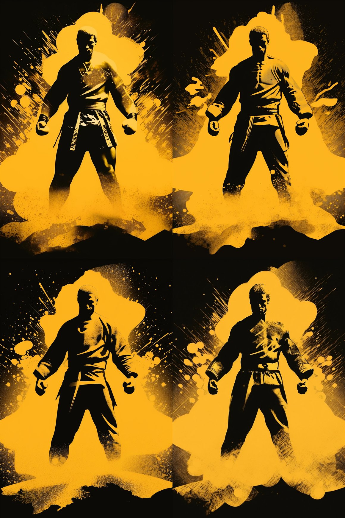 Retro Digital Art Boxer Poster Midway Process