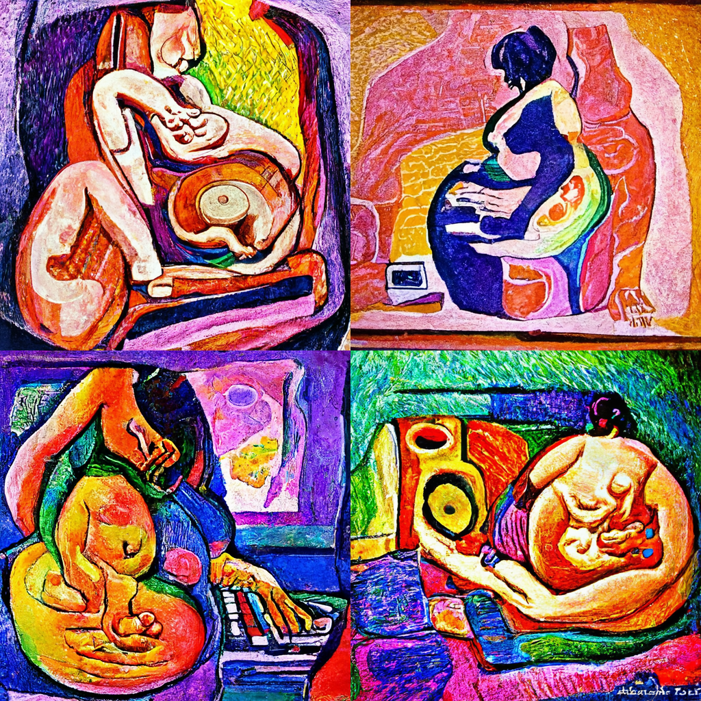 Harmonious Arrival: A Fauvist Journey of Pregnancy