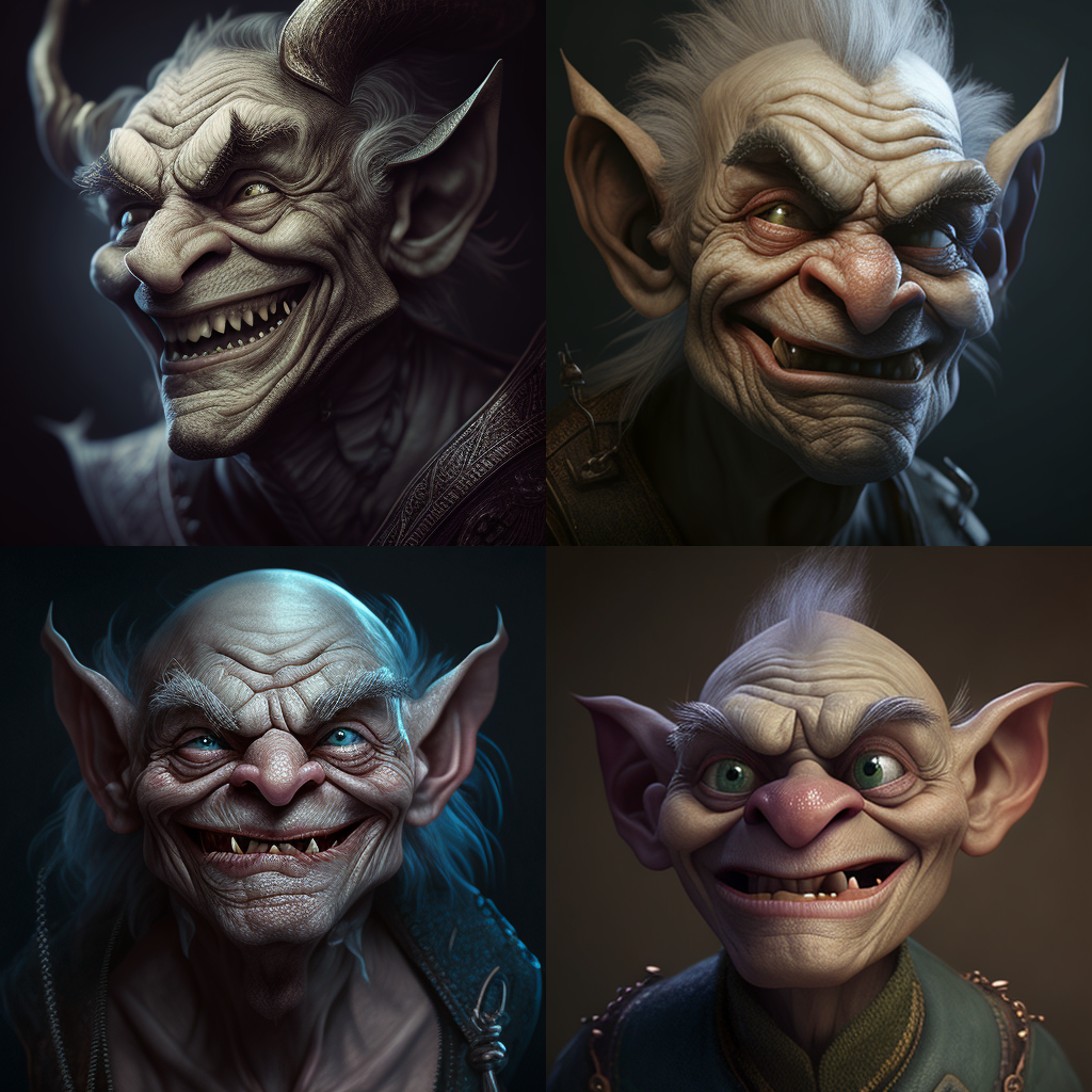 Detailed 8K Troll Face Character Portrait Illustration Version 4