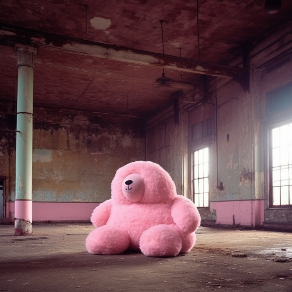 Resurgence of Furry Pink Nostalgia in Derelict Architectures