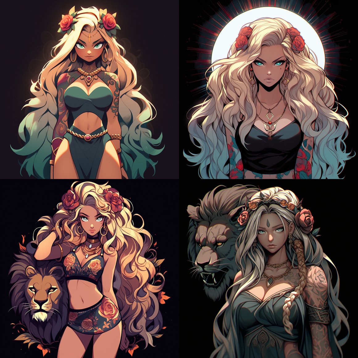 Sultry Lioness Goddess - A Hyperrealistic Cartoon Portrait