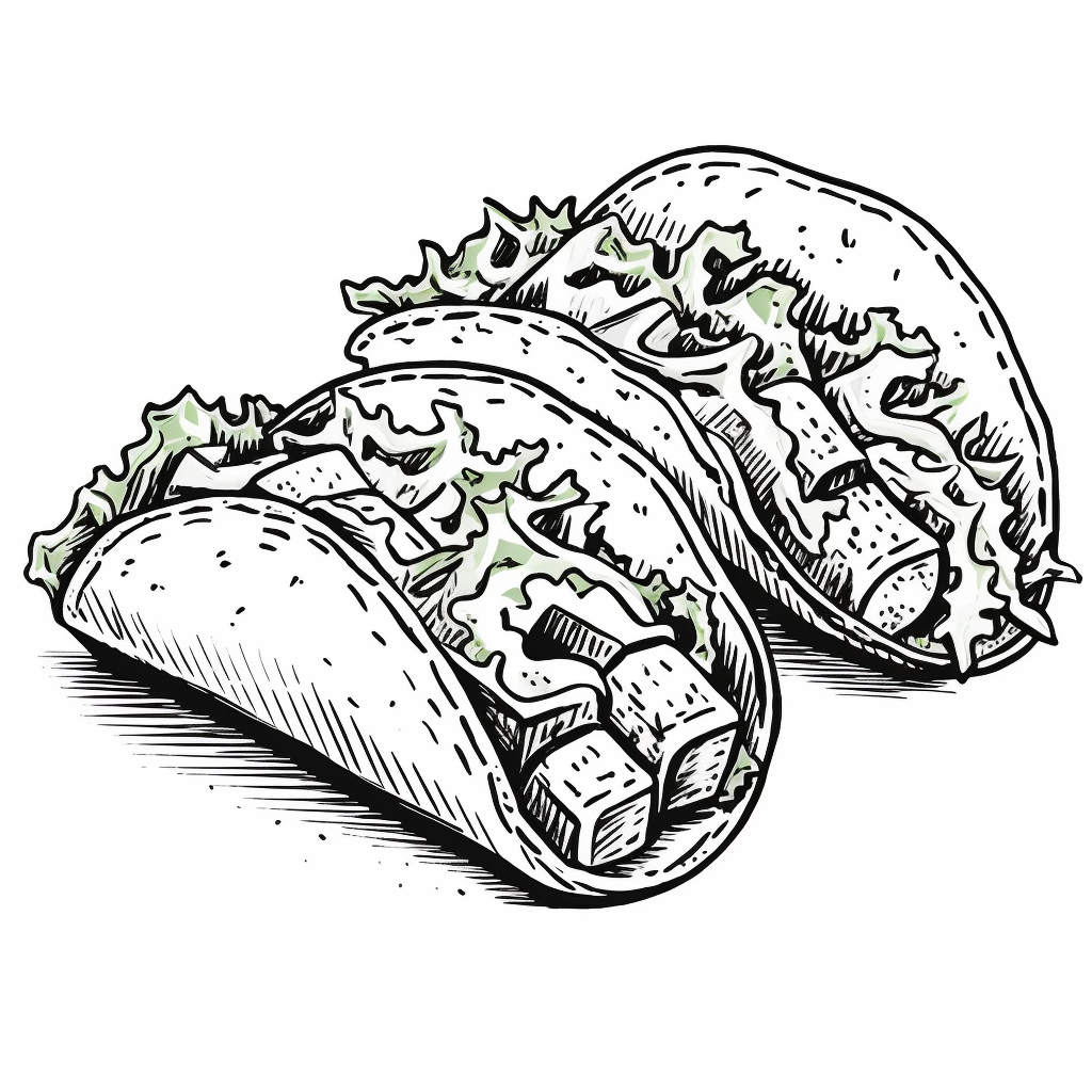 Mid-Travel Simple Taco Coloring Book