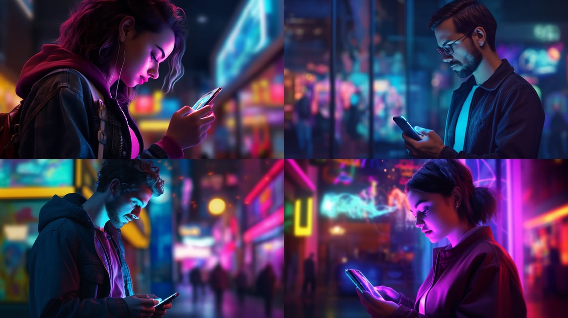 Neon Nights: Mid-Journey Digital Solace in HD