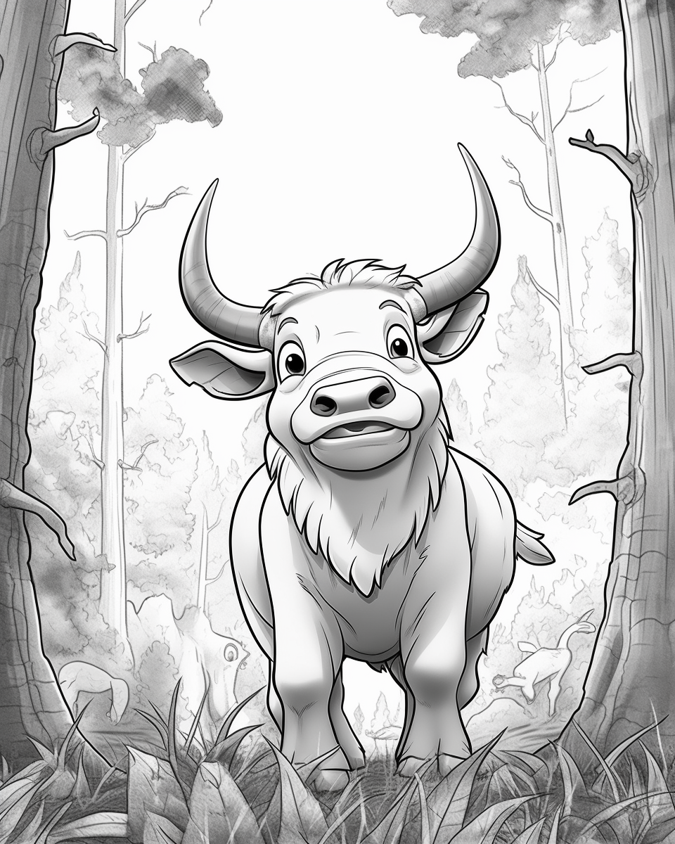 Simplistic Pixar-Styled Colouring Page for Kids