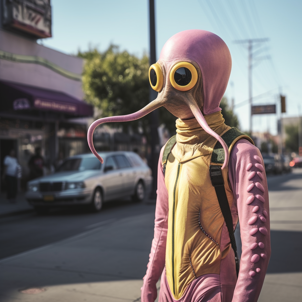 Retro Sci-Fi Extravaganza: Alien Superhero in La La Land