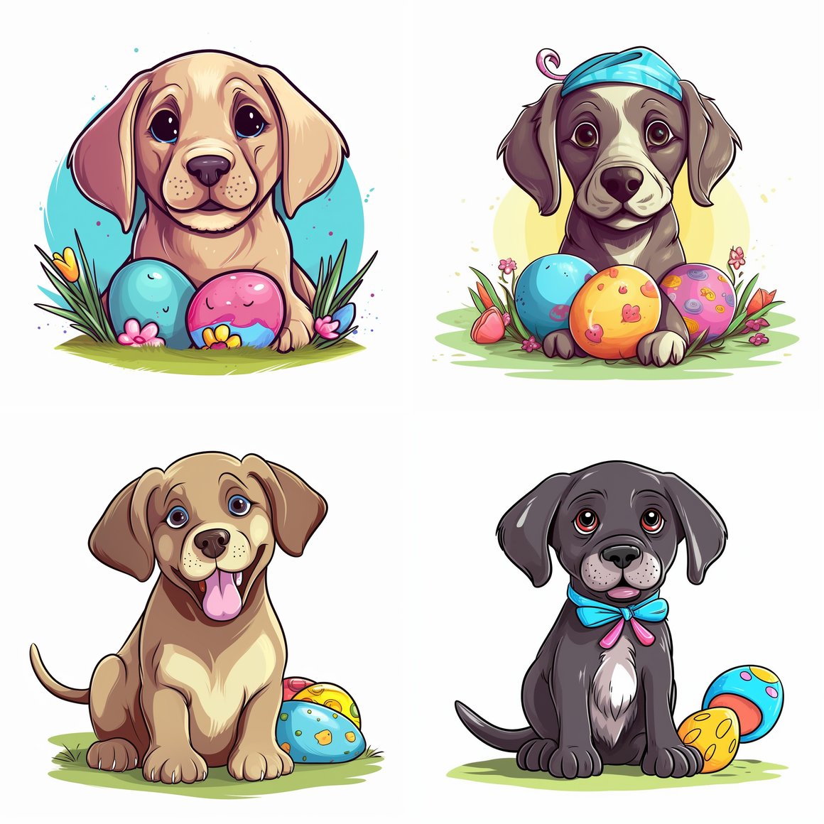 Easter Morning Lab: A Cartoon Illustration Journey