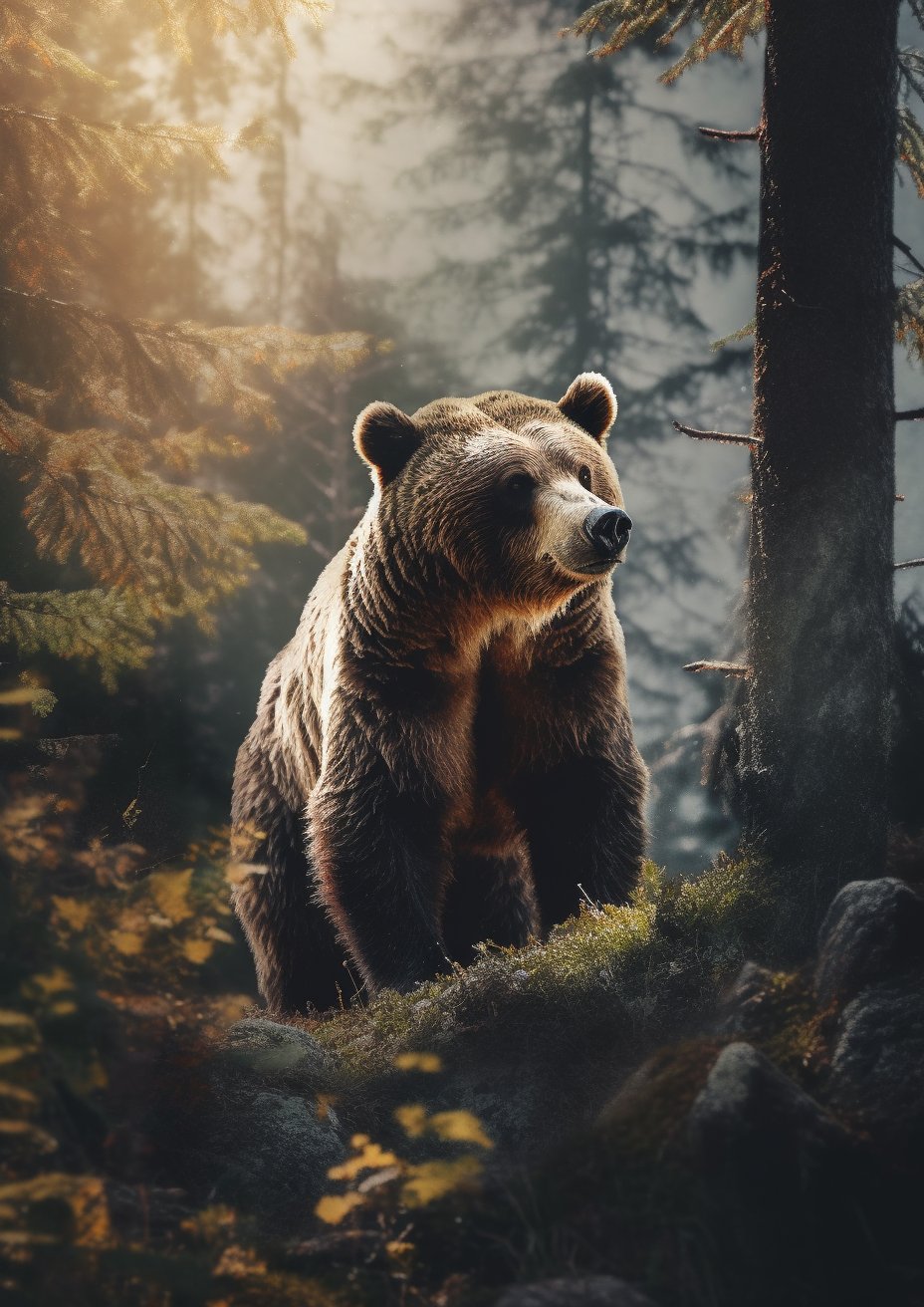 Cinematic Wilderness: Hyper-Detailed Bear Photography