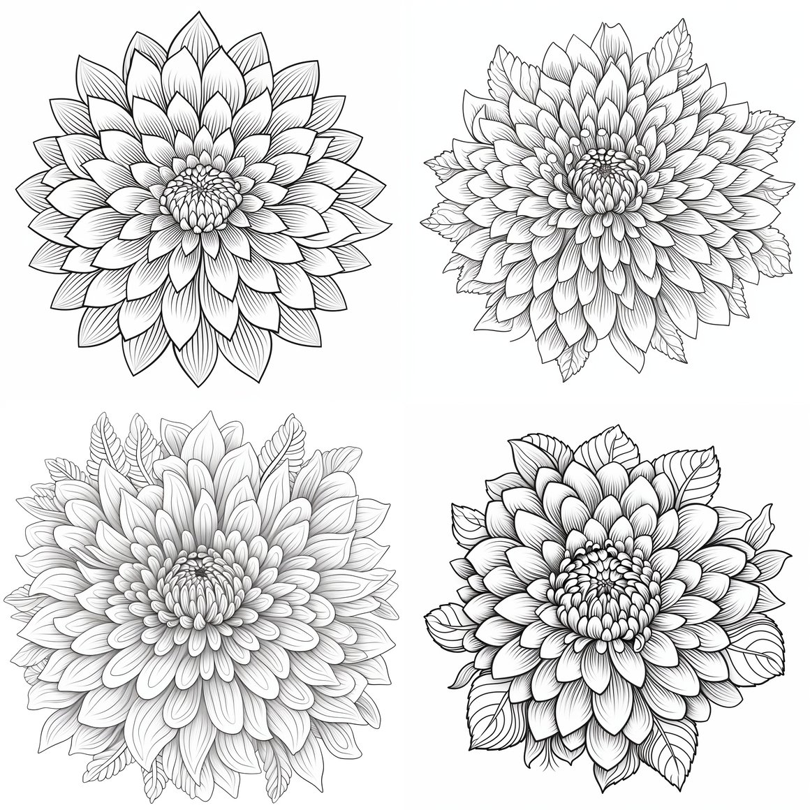 Chrysanthemum Mandala Journey: Adult Coloring Page