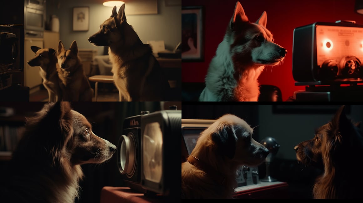 Cinematic Canine Confrontation: Mid-Journey Snapshot