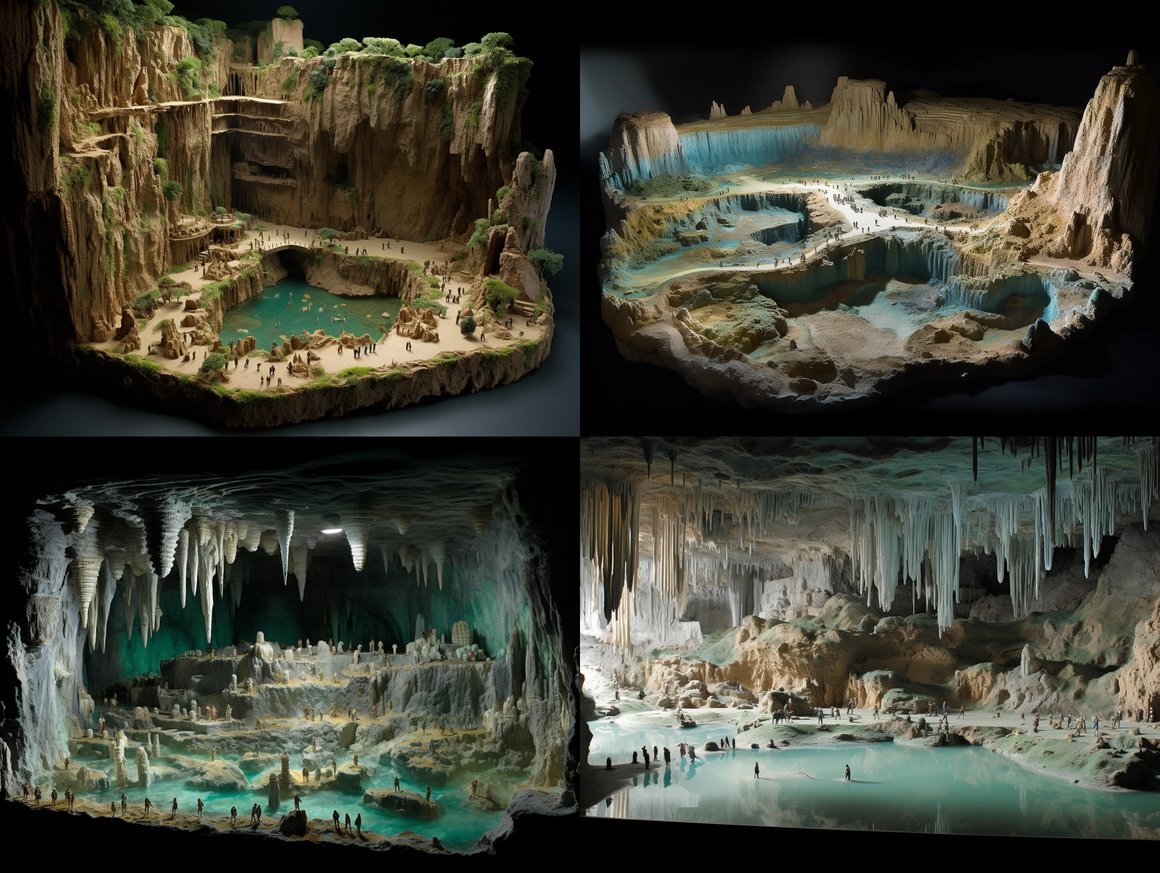 Handmade Miniature Diorama of an Enigmatic Cave in Photorealistic Detail