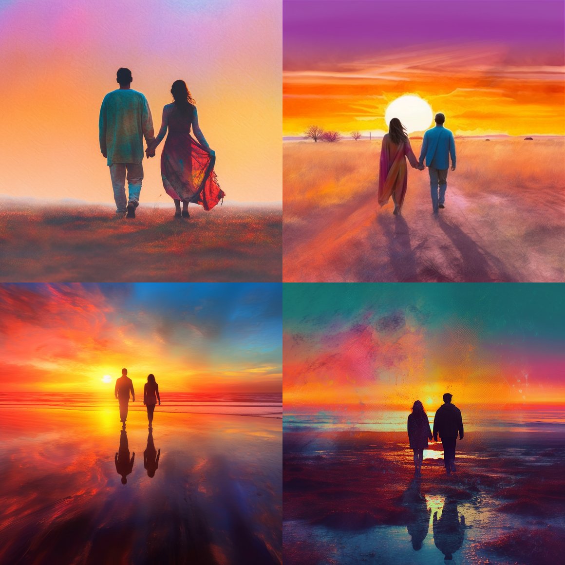 Sunrise Stroll: A Couple's Leap Towards Freedom